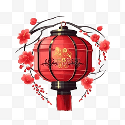 插画国风图片_春节传统节日灯笼