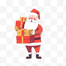 圣诞老人白胡子图片_圣诞节老爷爷大礼品盒子