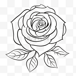 白色背景草图上玫瑰的轮廓 向量