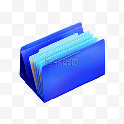合成蓝色图片_合成蓝色文件夹元素立体免抠图案