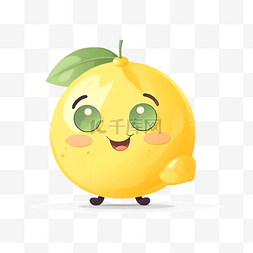 黄柠檬装饰图片_柠檬黄色可爱插画