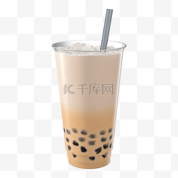 喝水卡通图片图片_奶茶饮品冰块