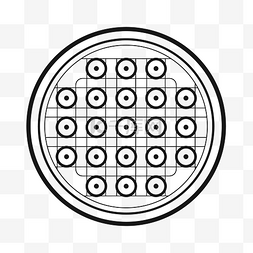 方形导电管轮廓素描黑白圆图 向