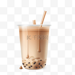 一杯茶图案图片_奶茶奶盖实物图