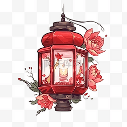 春节美丽的方形灯笼