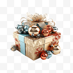 蓝色木盒图片_圣诞节礼物球体