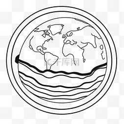 地球白色线条图片_地球素描的轮廓图 向量
