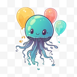 海洋日水母气球可爱卡通