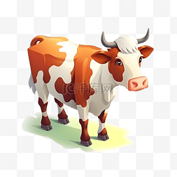 奶牛公牛动物卡通立体3d模型