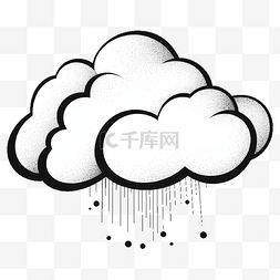 天空闪电卡通图片_云朵雨滴白色卡通