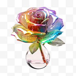 花瓶免抠图图片_玫瑰抽象花朵