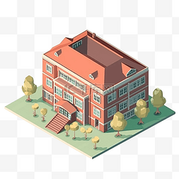 学校建筑绿植