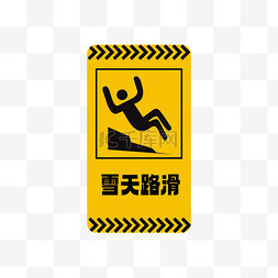 注意安全标图片_路滑慢行路滑标识牌免抠素材