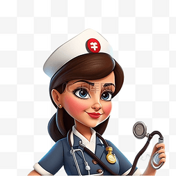 女孩职业图片_护士节医护人员卡通