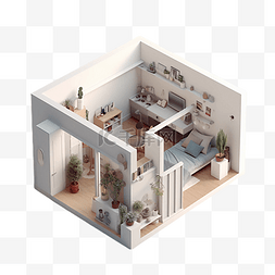 家具模型办公图片_房间模型丰富装饰