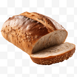 美味的面包圈图片_早餐面包切开透明
