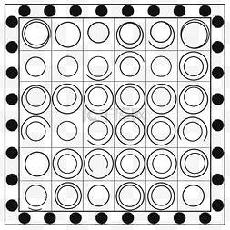 黑圆圈图片_带有圆圈的游戏板轮廓草图 向量