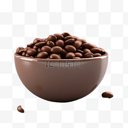 一袋咖啡豆图片_咖啡豆容器褐色