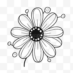 黑白花卉线条图片_花卉轮廓素描的黑白绘图 向量