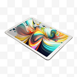 插图科技图片_平板电脑彩色白底透明