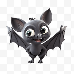 黑色蝙蝠卡通立体3d动物建模