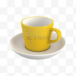 瓷茶杯图片_咖啡杯黄色工艺品