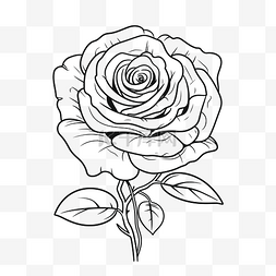 玫瑰写实图图片_玫瑰图的简单轮廓草图 向量