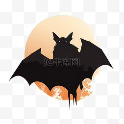 飞翔的蝙蝠黑色月亮