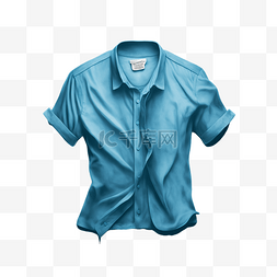 蓝色短袖图片_衬衫男装服饰
