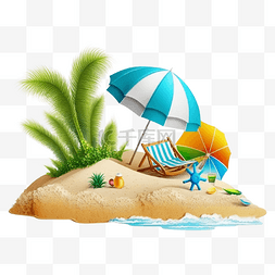 沙滩太阳伞海边