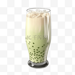 绿色卡通饮品图片_奶茶绿色饮料