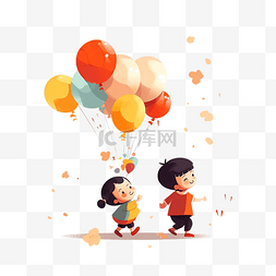 儿童节气球插画