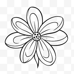 花卉黑白填色画图片_这朵花是雏菊轮廓草图的黑白图 