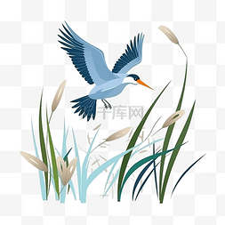 简单的鸟类图片图片_候鸟日蓝色卡通飞翔鸟