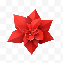 折纸玫瑰花图片_公益日红色卡通花朵