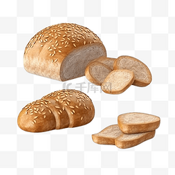 卡通营养早餐图片_面包素食切片
