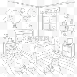 儿童壁画图片_卧室着色页 最好的卧室着色页 轮