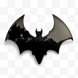 飞翔的蝙蝠立体剪影黑色