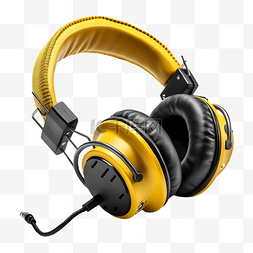 耳机黄色的插画