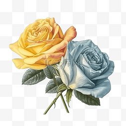 玫瑰免抠图图片_玫瑰花朵蓝色