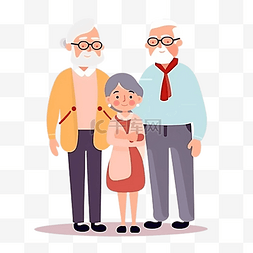 孩子和爷爷奶奶图片_祖父母日温馨的一家人