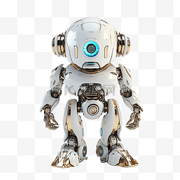 智能机器人ai图片_机器人金色金属