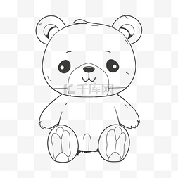 儿童线条画动物图片_卡通泰迪熊用你的孩子铅笔和纸画
