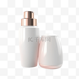 粉色化妆品瓶子图片_3d化妆品精美的美容产品