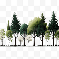 森林的树木图片_森林树植物绿色卡通