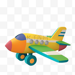 小飞机插画图片_彩色可爱儿童飞机模型