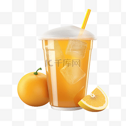 夏天饮料吸管图片_果汁黄色水果