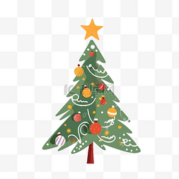 圣诞装饰雪花图片_圣诞节彩色圣诞树卡通