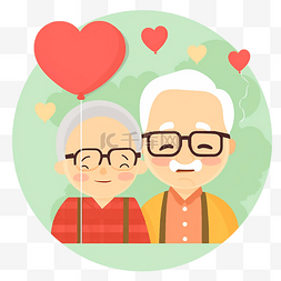 表情老人可爱图片_祖父母日可爱头像