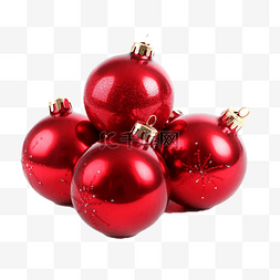 圣诞节红色装饰球真实效果